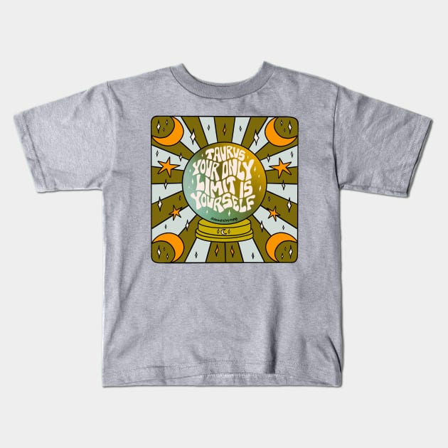 Taurus Crystal Ball Kids T-Shirt by Doodle by Meg